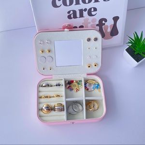 small jewelry box - mini jewelry box - Women travel jewelry case, Portable small